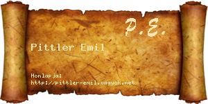 Pittler Emil névjegykártya